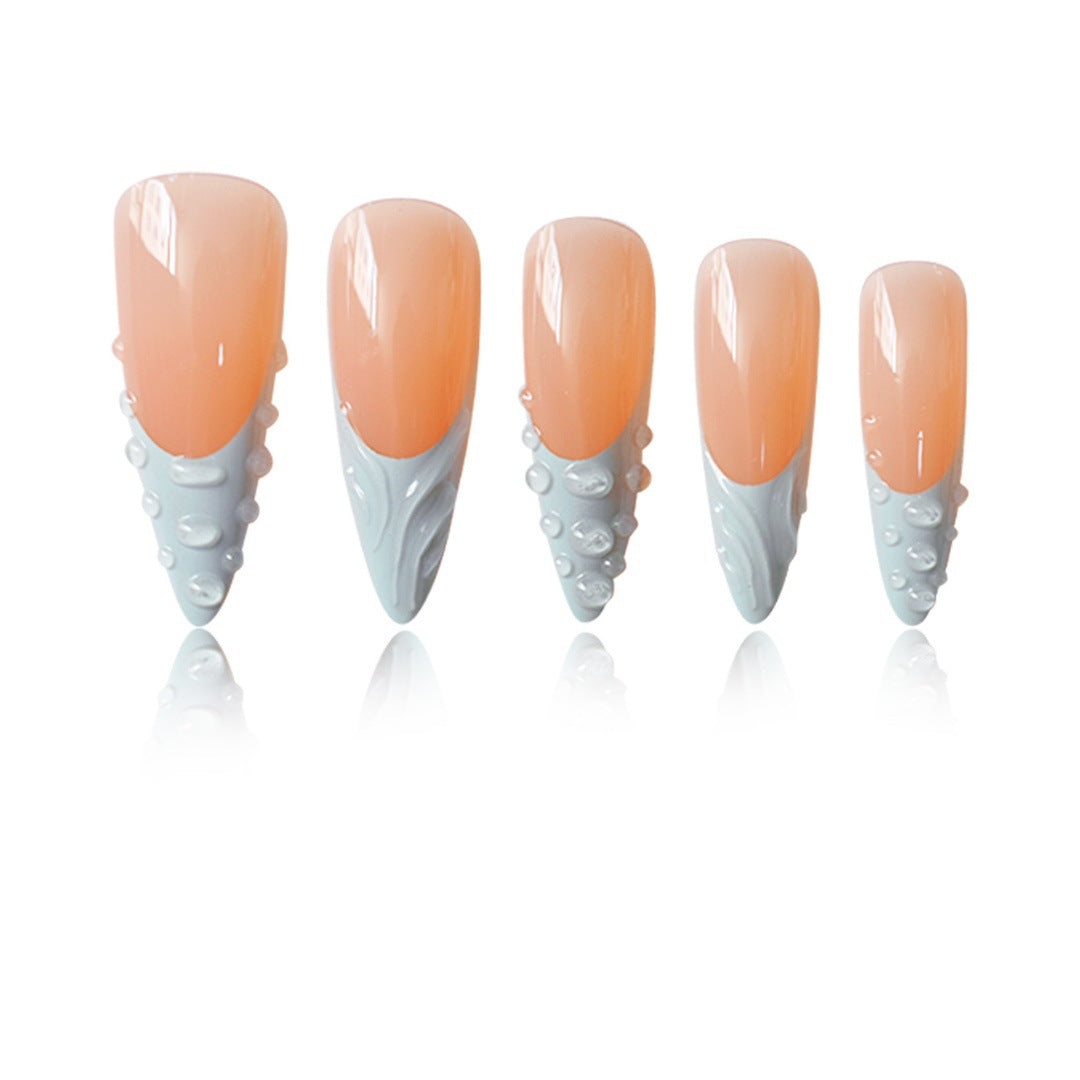 Artistic Textured Press-On Nail Art Bowlift