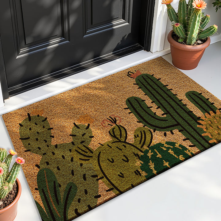 Cactus-Themed Outdoor Welcome Mat Bowlift