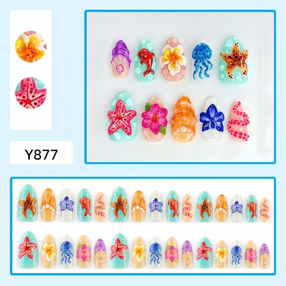 Creative art nails with maritime sea motif Bowlift