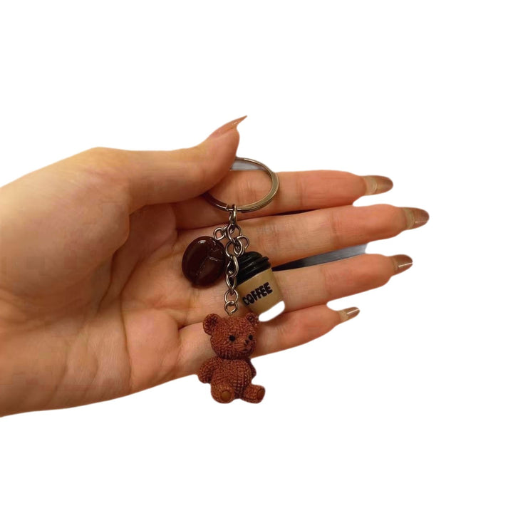Playful keychain with bears and drink Bowlift
