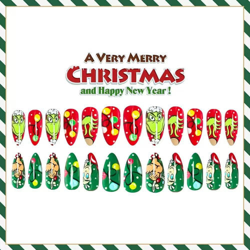 Artificial nail set with creative Christmas motifs Bowlift