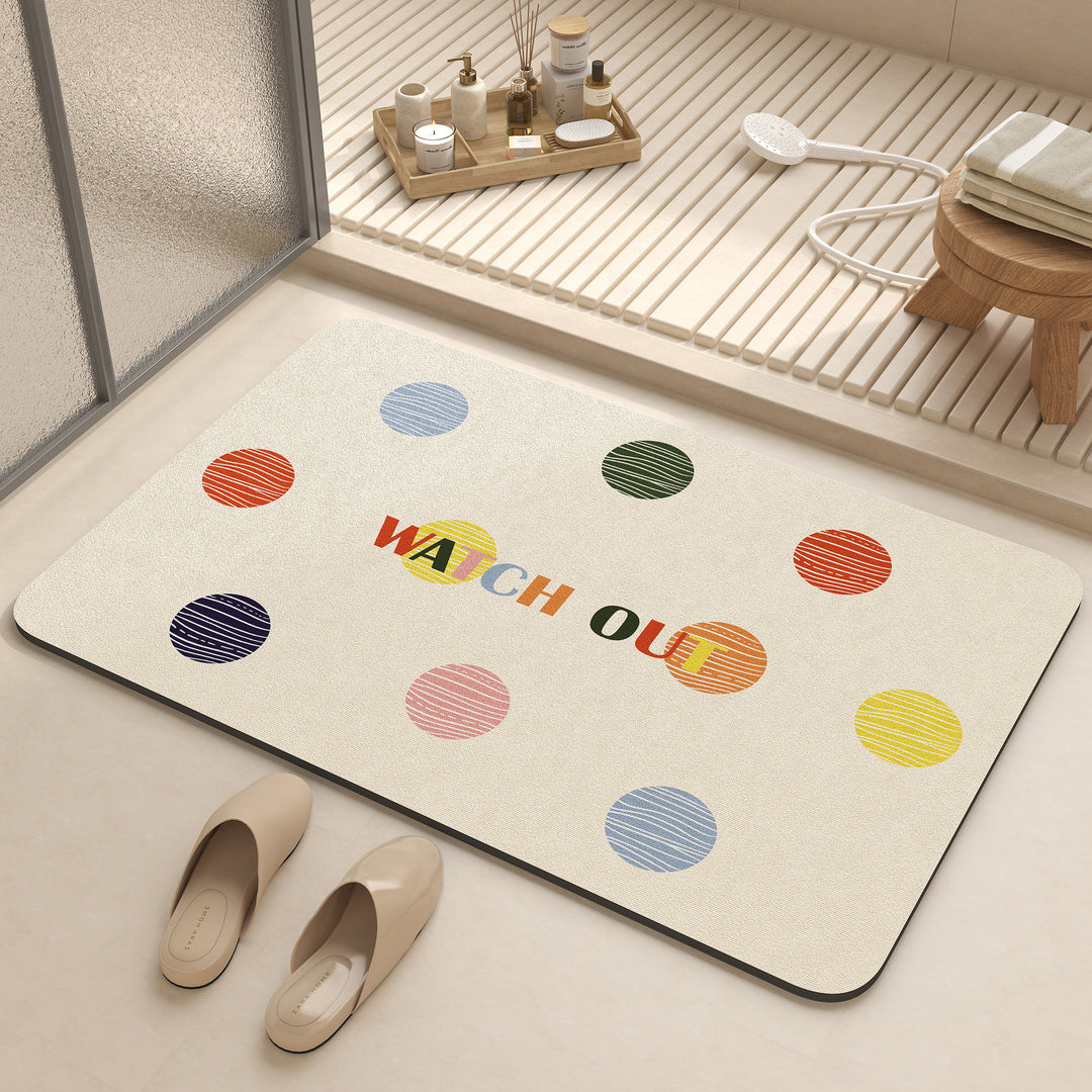 Playful Cartoon Dog-Themed Bath Mat Bowlift