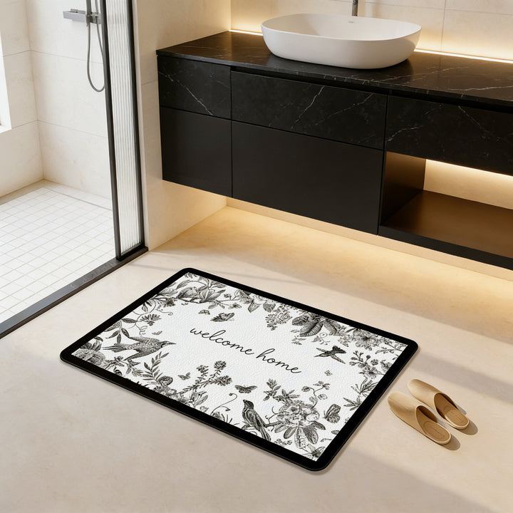 Playful Cat-Themed Bath Rug Bowlift