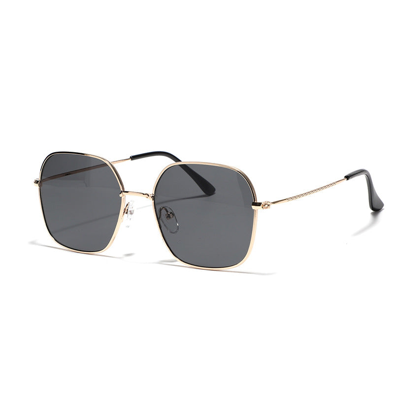 Women's fashionable square sunglasses with narrow metal frame and UV protection Bowlift