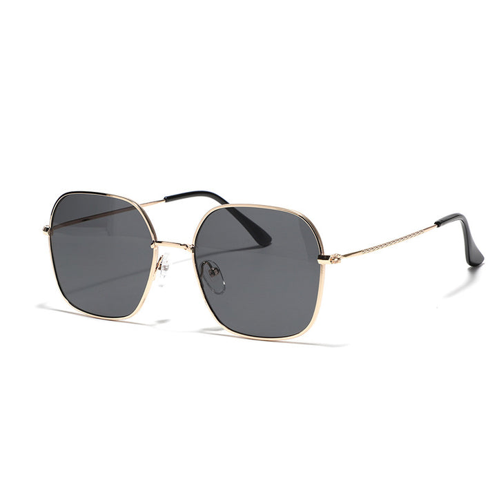 Women's fashionable square sunglasses with narrow metal frame and UV protection Bowlift