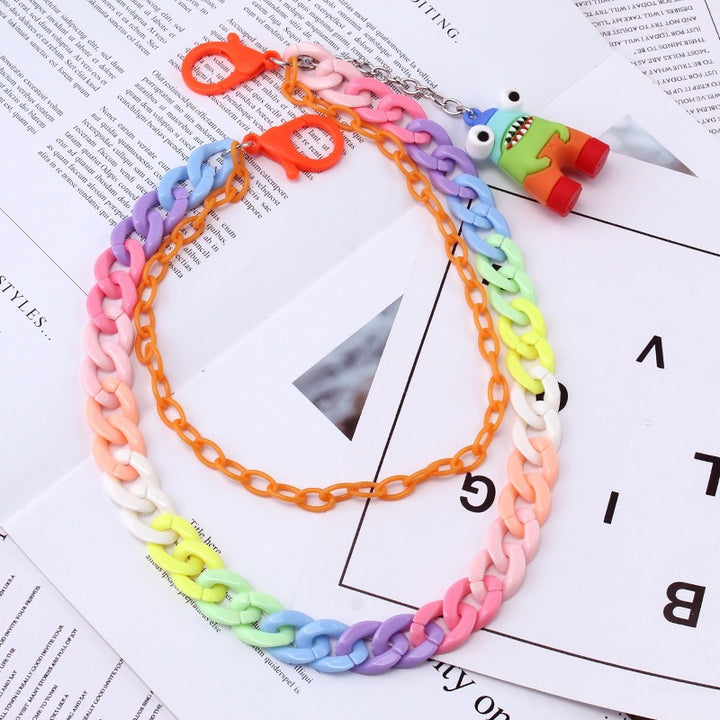 Keychain made of colorful plastic chains with Bowlift pendant