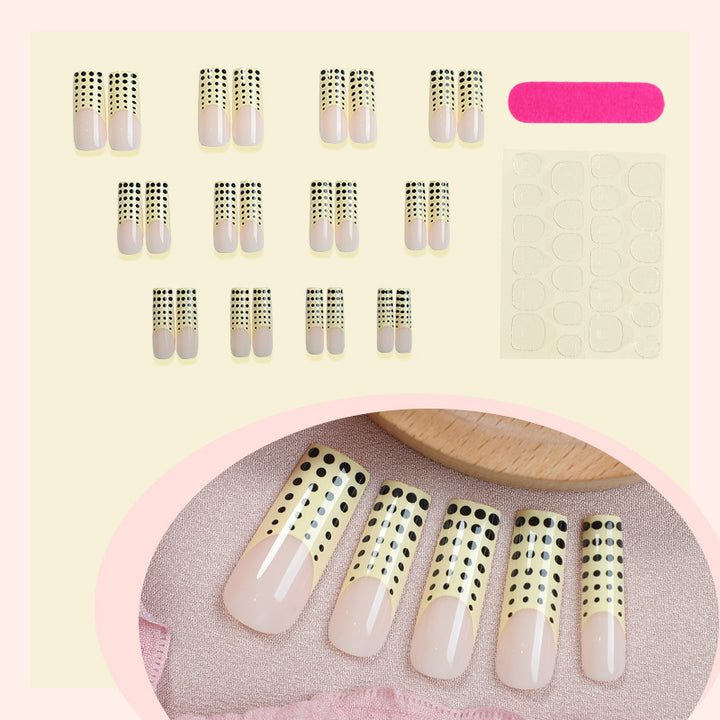 Artificial nail set with elegant dots and glitter accents Bowlift