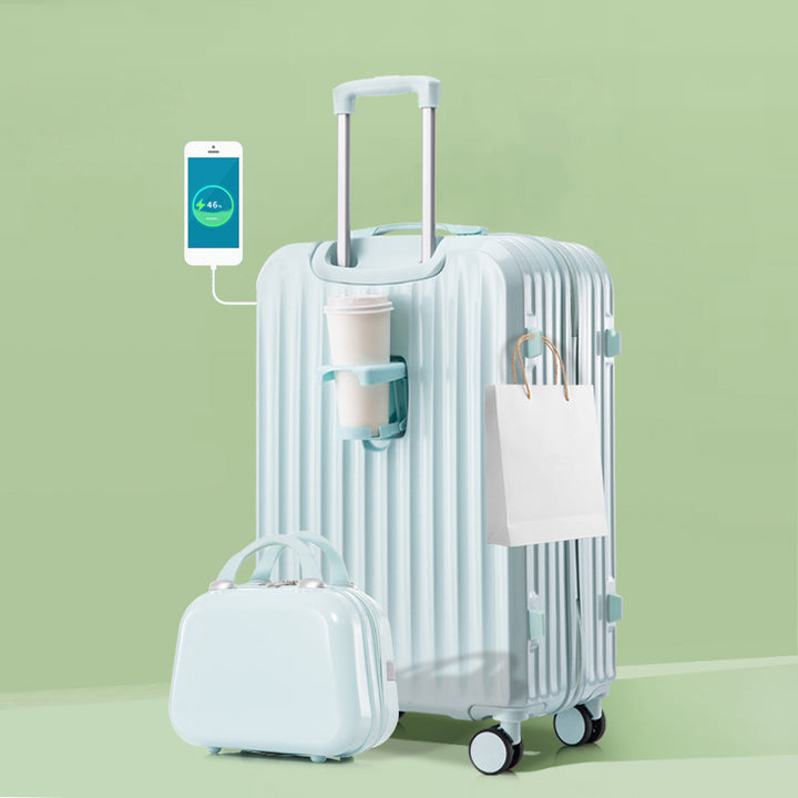 Unisex Smart Charging Hard-Shell Travel Suitcase Bowlift