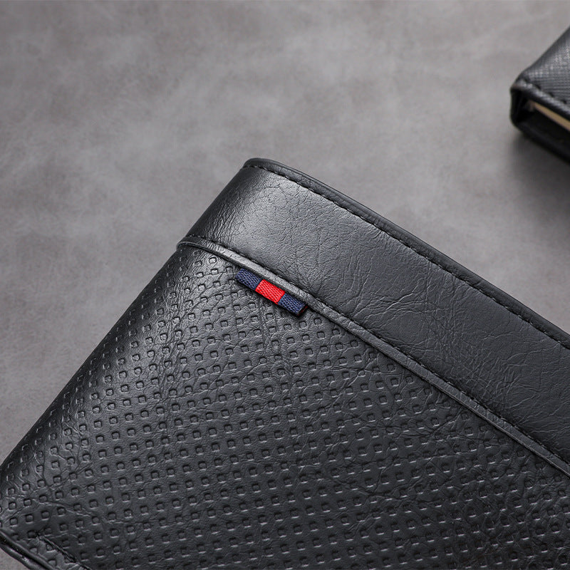 Textured Bi-Fold Leather Wallet Bowlift