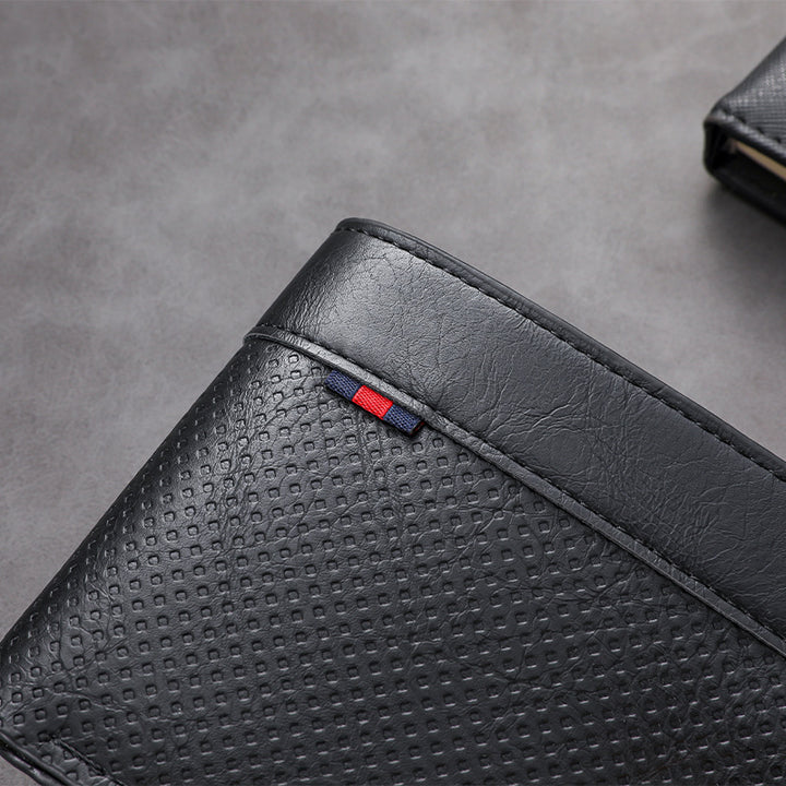 Textured Bi-Fold Leather Wallet Bowlift