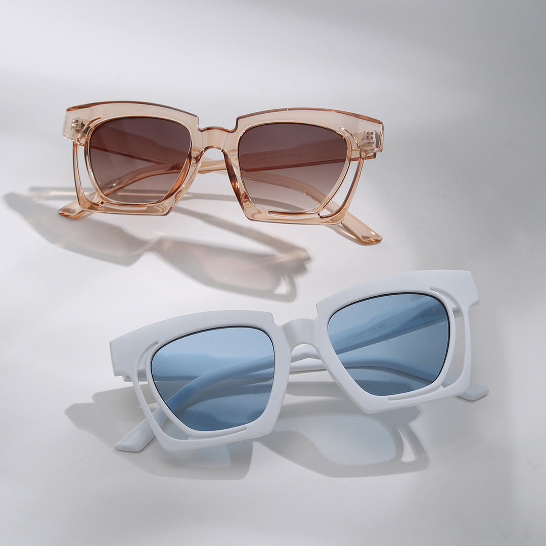 Ladies trendy geometric sunglasses with stylish square frame Bowlift