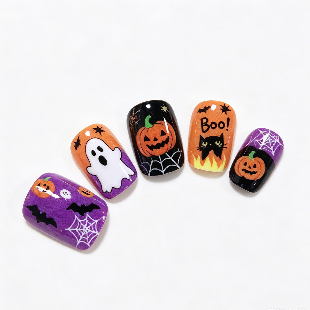 Halloween-Themed Decorative Press-On Nail Art Bowlift