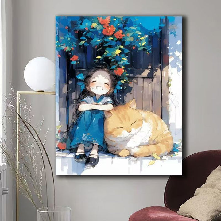 Illustrated Cat-Themed Wall Art Bowlift