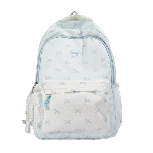 Cute Bow Pattern School Backpack Bowlift