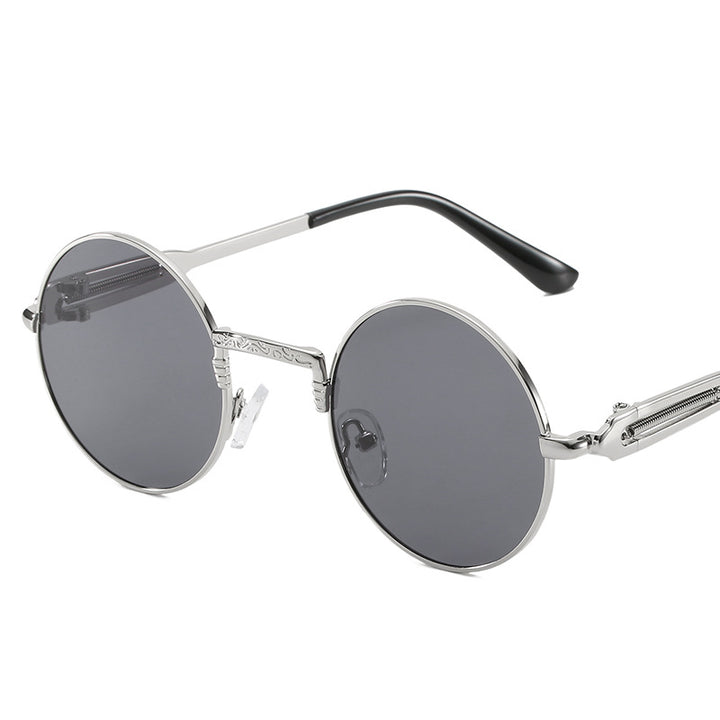 Women's round fashionable sunglasses with fine metal frame Bowlift