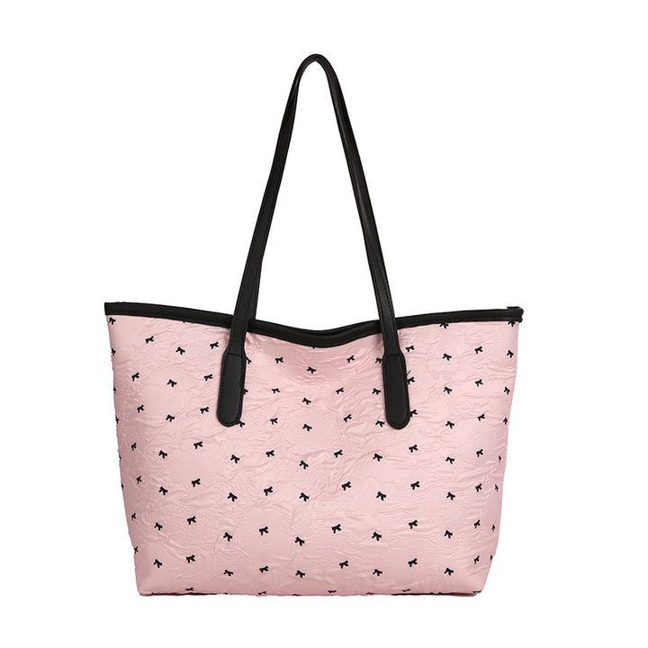 Quilted Tote Bag with Pattern Bowlift
