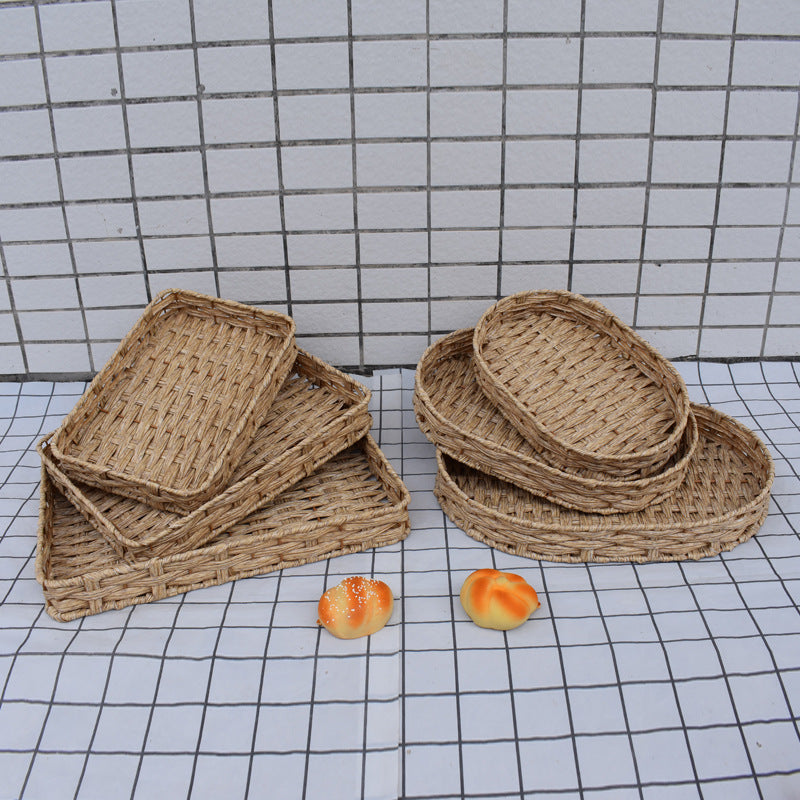 Natural Woven Serving Basket Set Bowlift