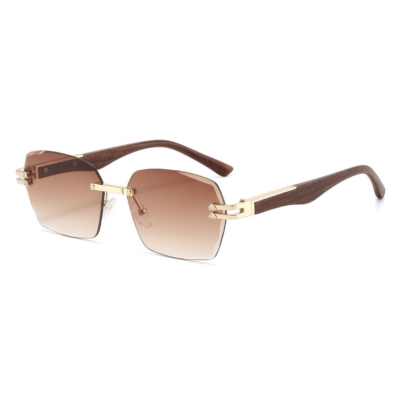 Men's Elegant Square Sunglasses with Wooden Temples Bowlift
