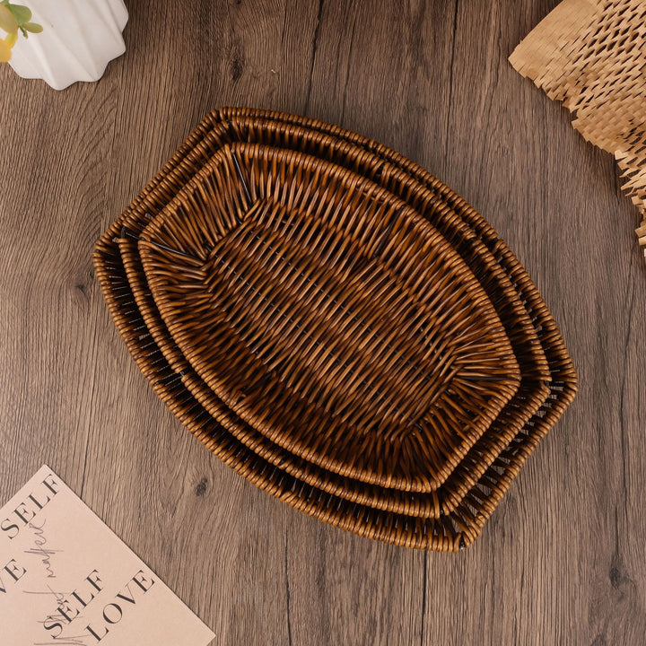 Handcrafted Oval Woven Basket Bowlift