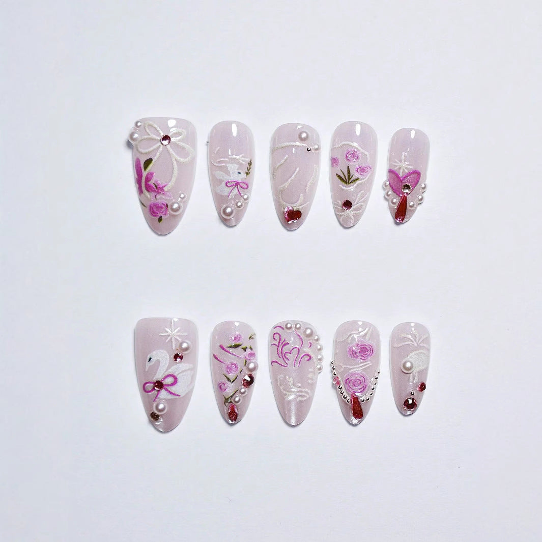 Artistic Press-On Nail Art Set Bowlift