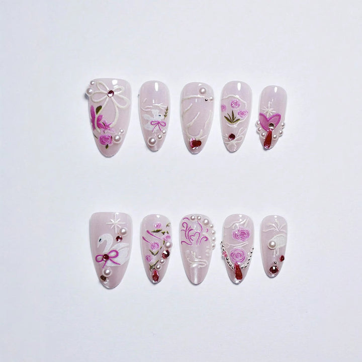 Artistic Press-On Nail Art Set Bowlift