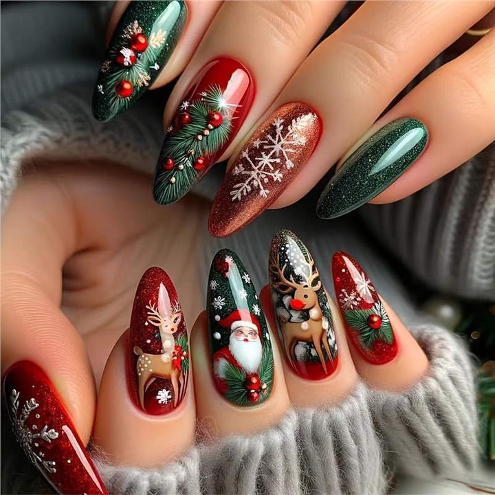 Holiday Themed Decorative Nail Art Bowlift