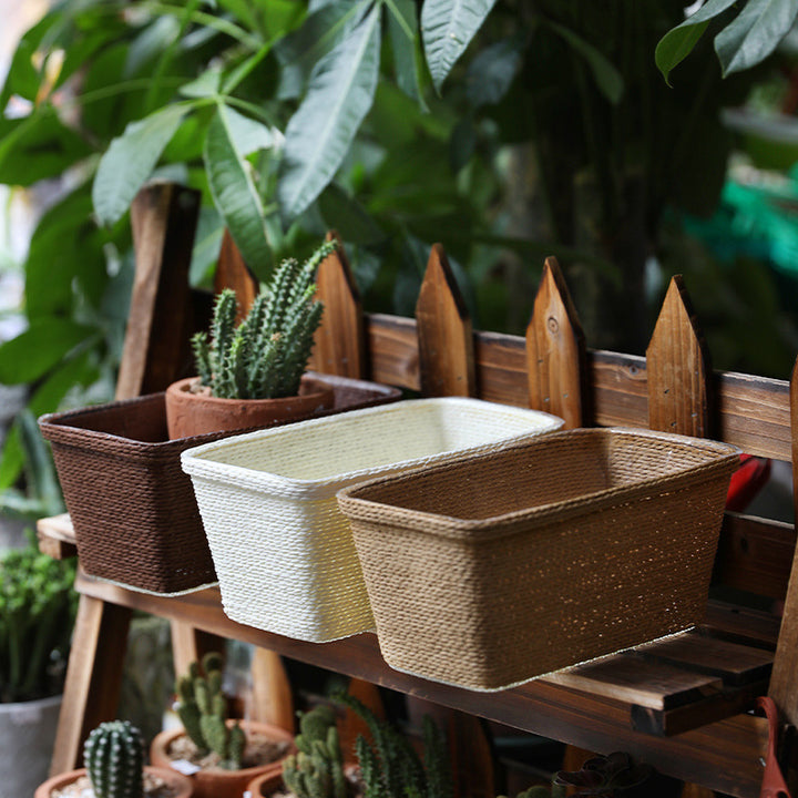 Natural Fiber Decorative Storage Container Bowlift