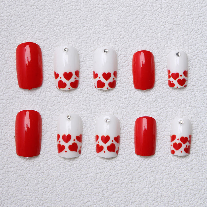 Romantic Heart-Inspired Press-On Nails Bowlift
