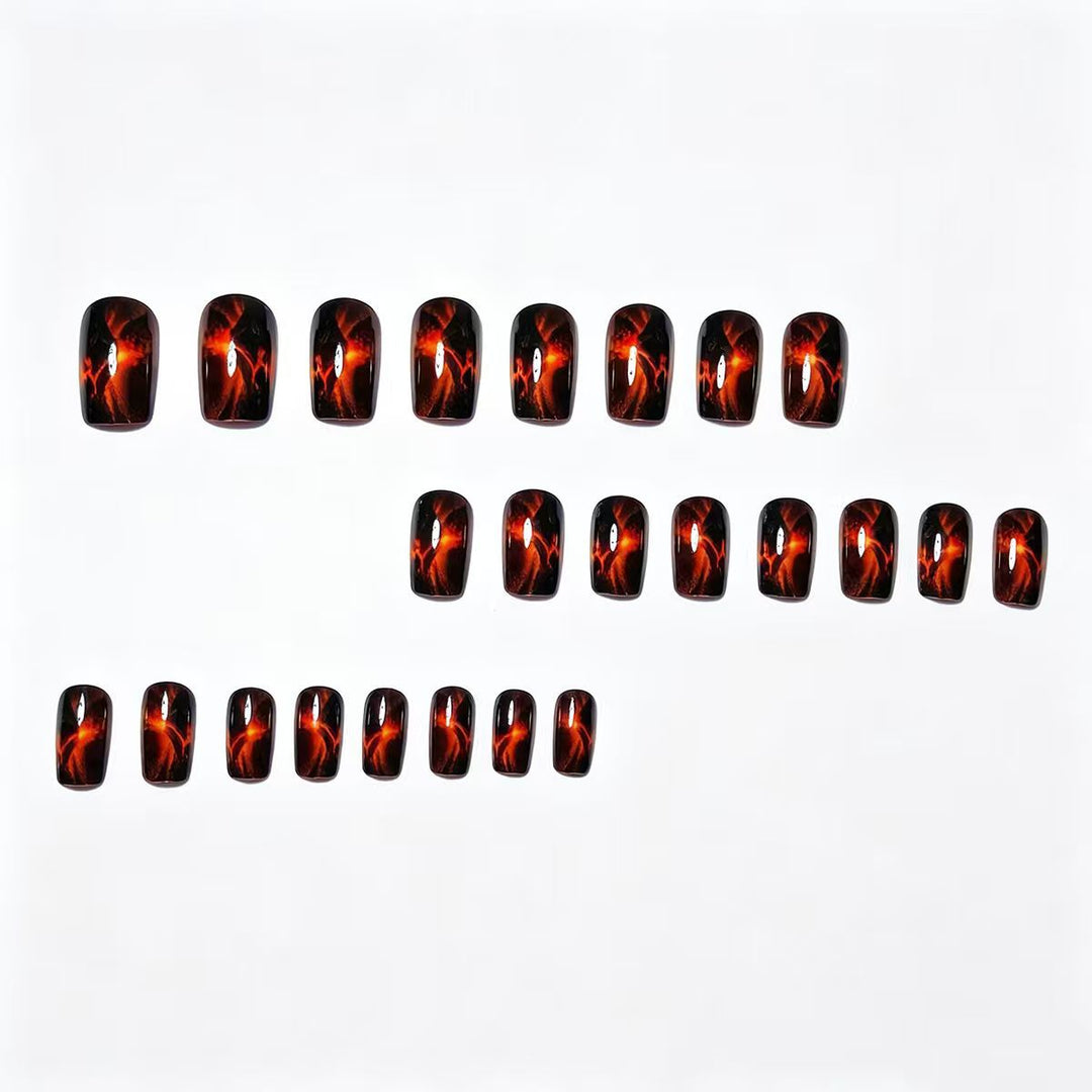 Artistic Volcano-Themed Nail Art Bowlift