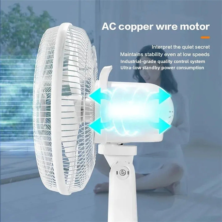 Women's portable solar stand fan with remote control and variable speed regulation Bowlift