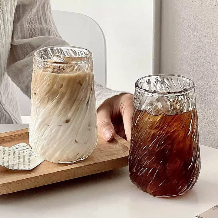 Twisted Textured Hand-Blown Glass Tumbler Set Bowlift