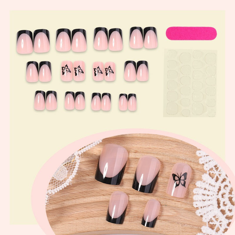 Artificial nail set with elegant butterfly designs Bowlift