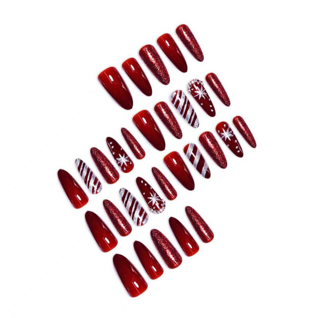 Festive Holiday Stiletto Nail Art Bowlift