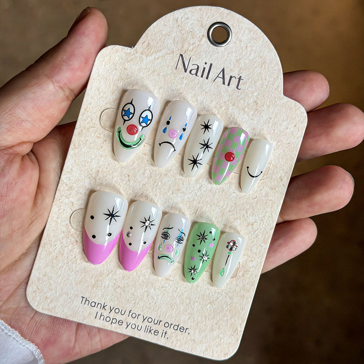 Playful Press-On Nail Art Set Bowlift