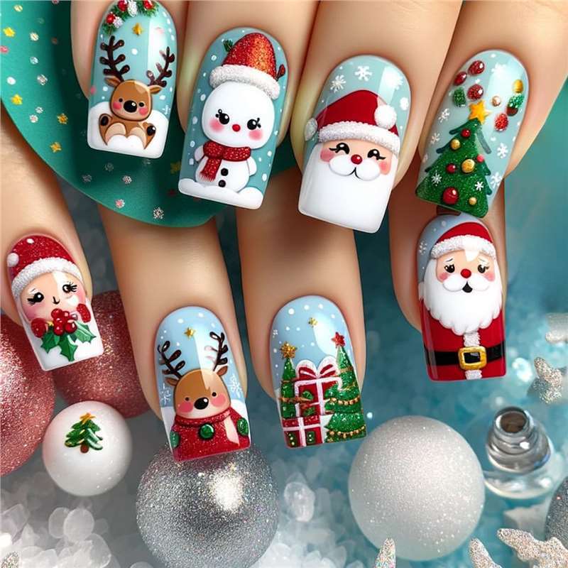 Festive Holiday Nail Art Bowlift