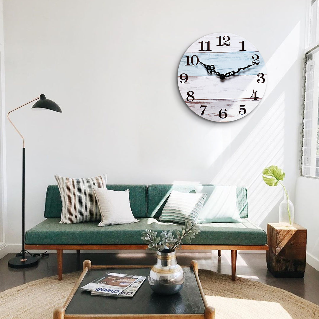 Wall clock in rustic wood design Bowlift