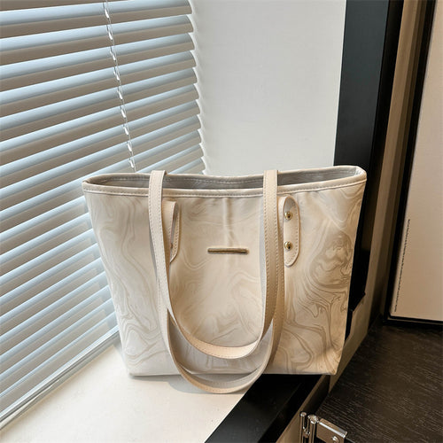 Stylish Marble Pattern Tote Bag Bowlift