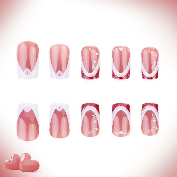Elegant French Tip Gel Nail Set Bowlift