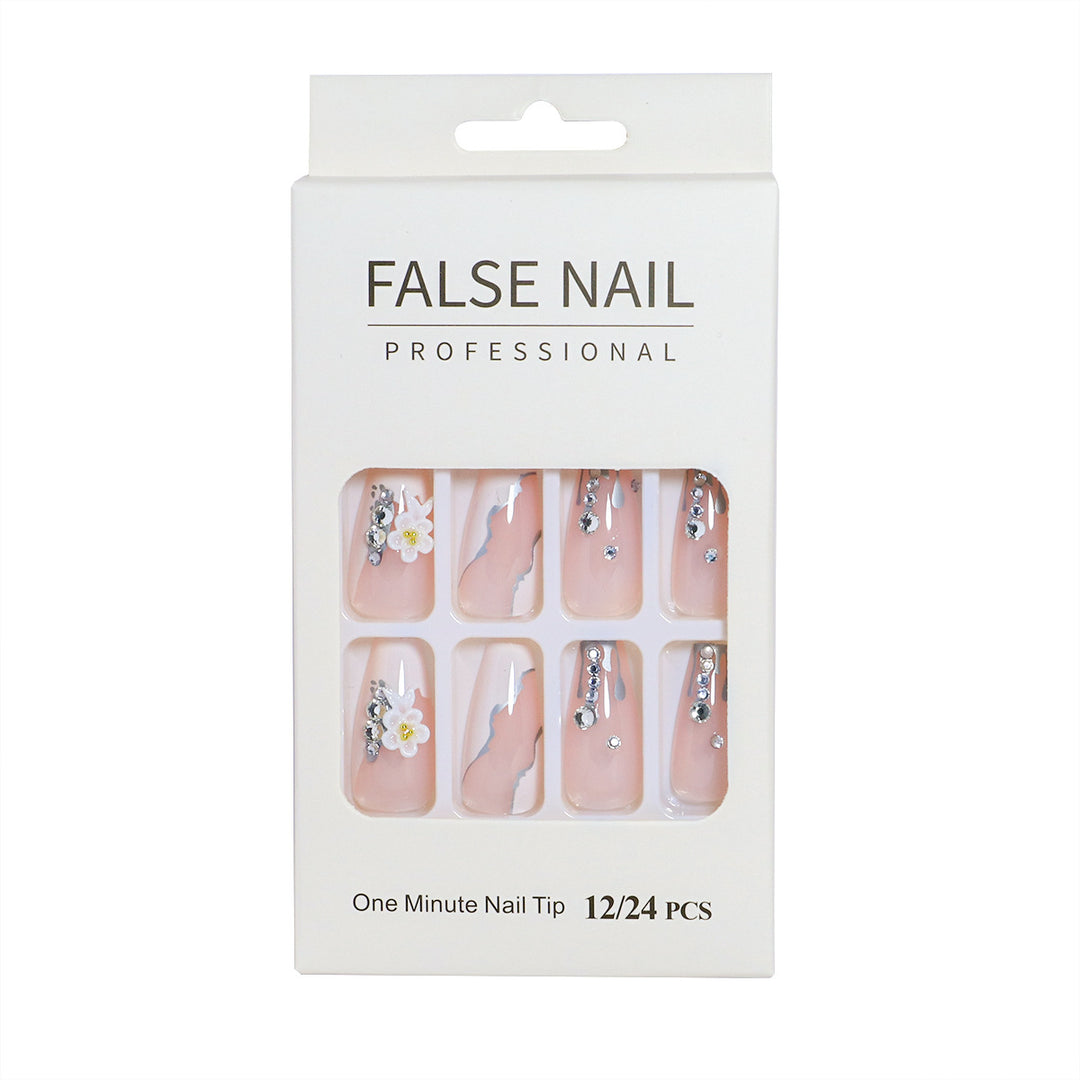Decorative Press-On Nail Set with 3D Accents Bowlift
