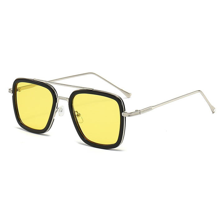 Women's fashionable square sunglasses with glamorous metal frame Bowlift