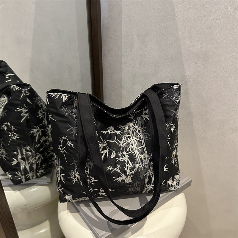 Stylish Bamboo Print Tote Bag Bowlift