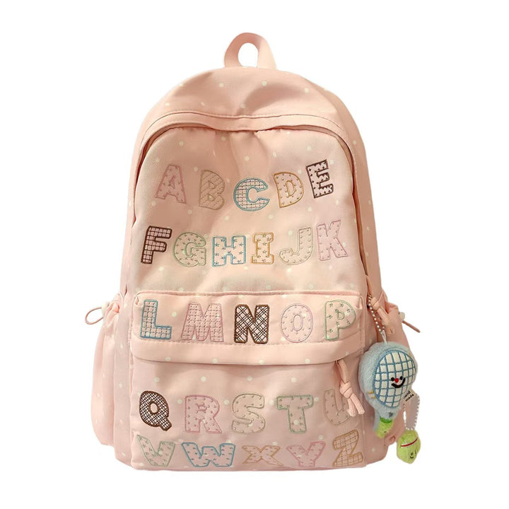 Backpack with Innovative ABC Motif and Multifunctional Pockets Bowlift