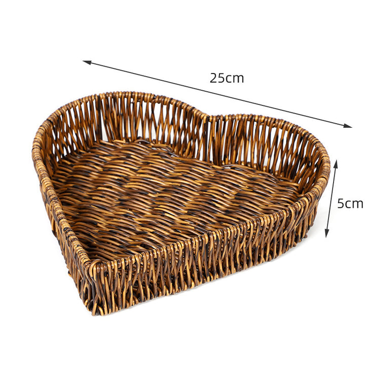 Heart-Shaped Woven Storage Basket Bowlift