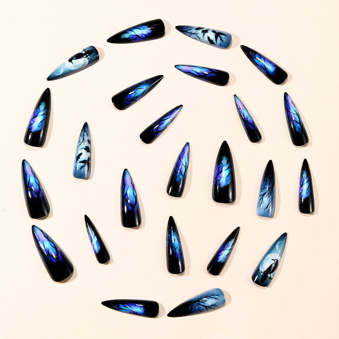 Gothic Enchanted Stiletto Nail Art Extensions Bowlift