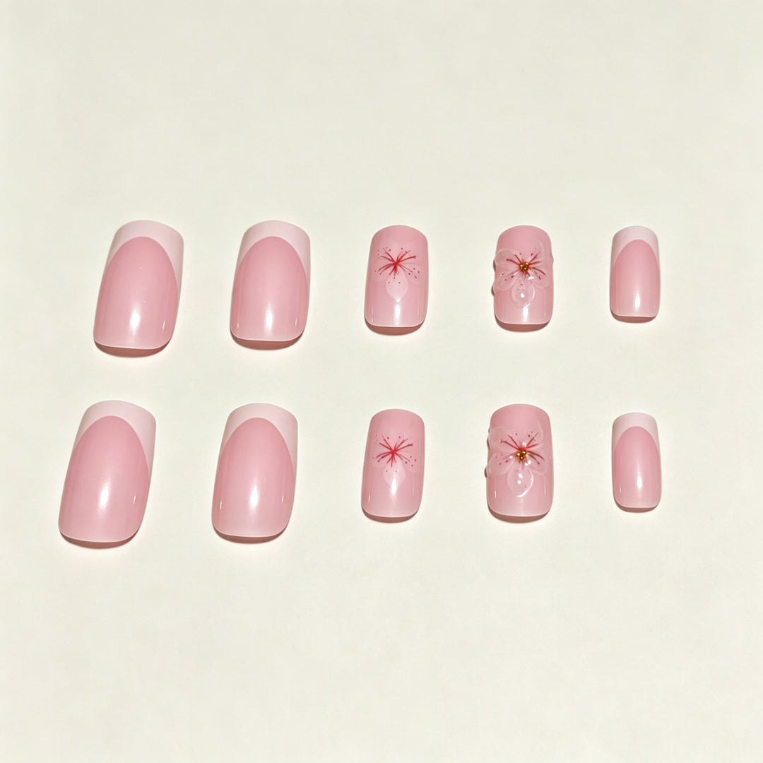 Floral Design Press-On Nail Tips Bowlift