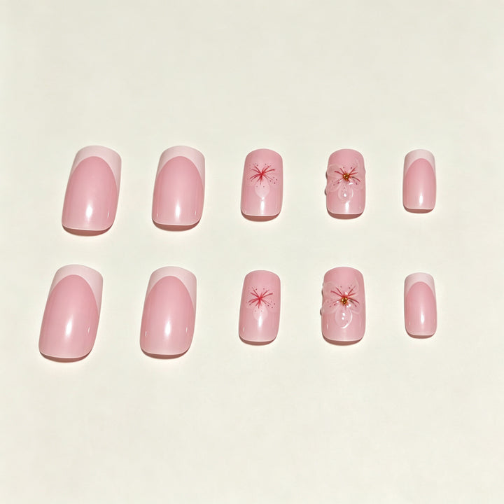 Floral Design Press-On Nail Tips Bowlift