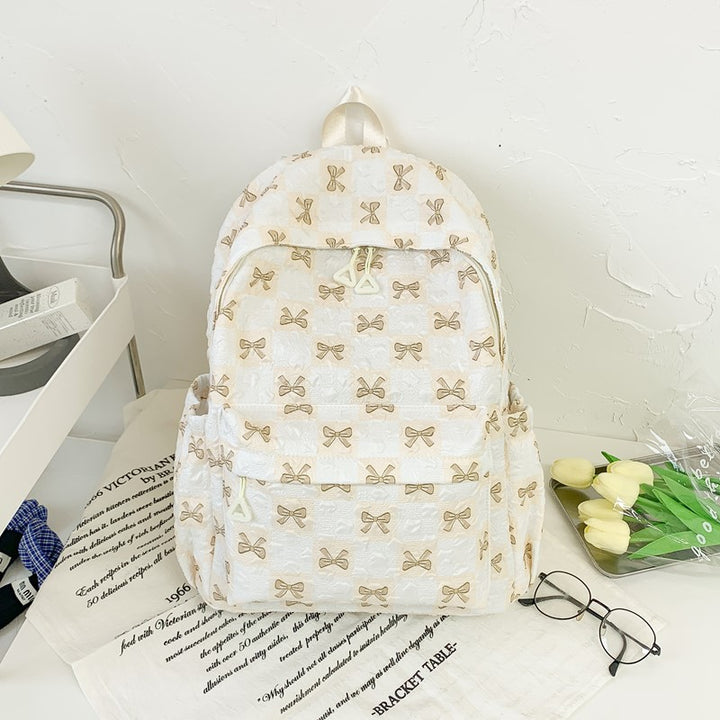 Playful Bow Print Backpack