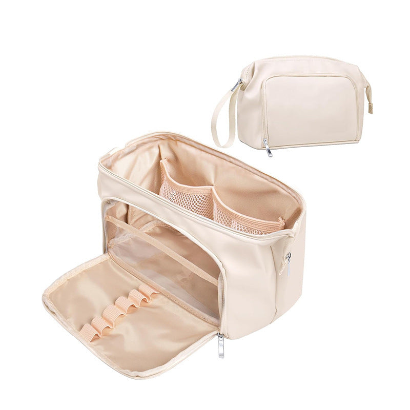 Cosmetic Organizer Bag with Adjustable Interior Compartment Bowlift