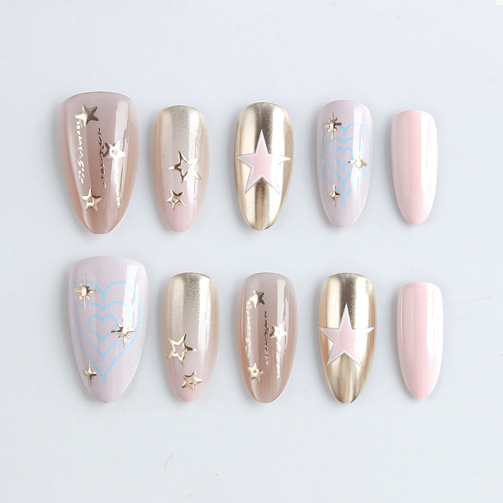 Star-Embellished Press-On Nail Set Bowlift
