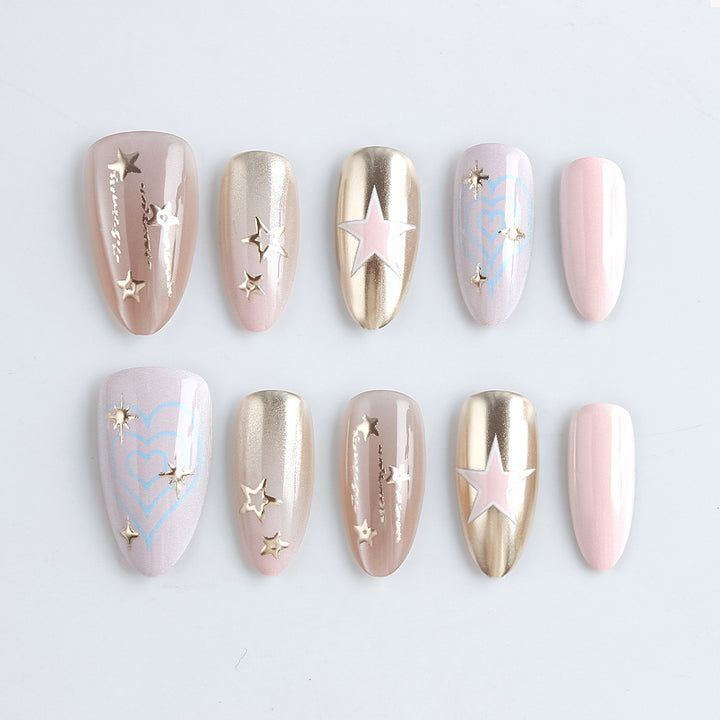 Star-Embellished Press-On Nail Set Bowlift